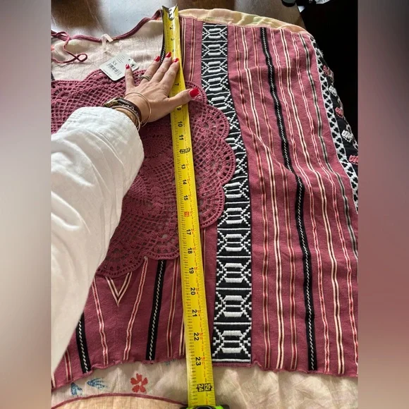 NWT Free People Crochet Tunic Top XS Antique Combo Boho Lagenlook Cottagecore - Picture 10 of 15